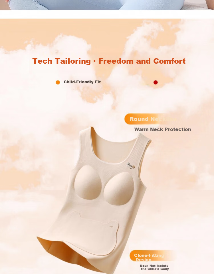 MiiOW 2-Pack Thermal Vest with Chest Pads for Adolescent Girls, Middle and High School Students, Autumn and Winter Underwear 2