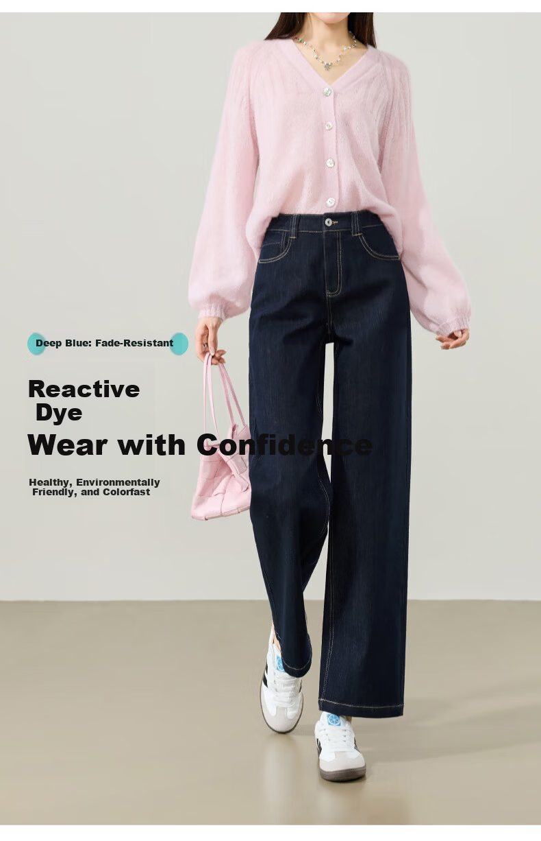 ESE-Y Women's 9/10 Straight-Leg Jeans 2026 Spring New Fashion Petite Slim Fit Denim Pants Dark Blue 29 11