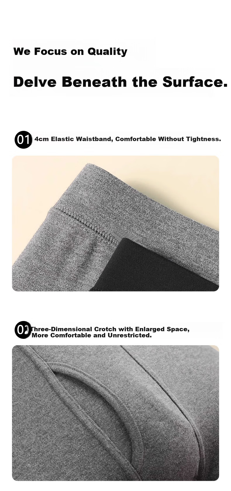 Yalu Men's 100% Cotton Antibacterial Thermal Underwear Set, Plus Size, Autumn Winter Cotton Long Johns 15