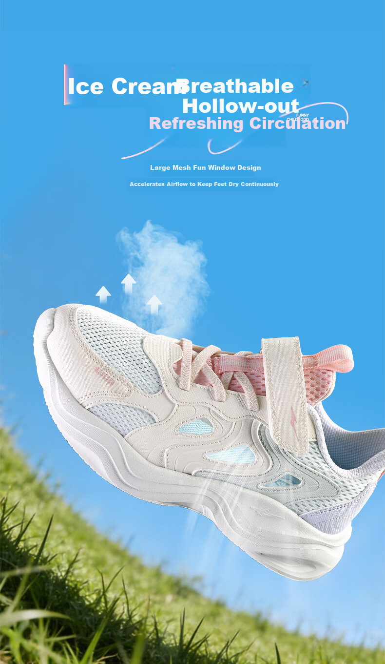 ERKE Kids Unisex Frame Shoes Children's Summer Breathable Creek Sandals Microcrystalline White/Clean Water Color Size 37 29