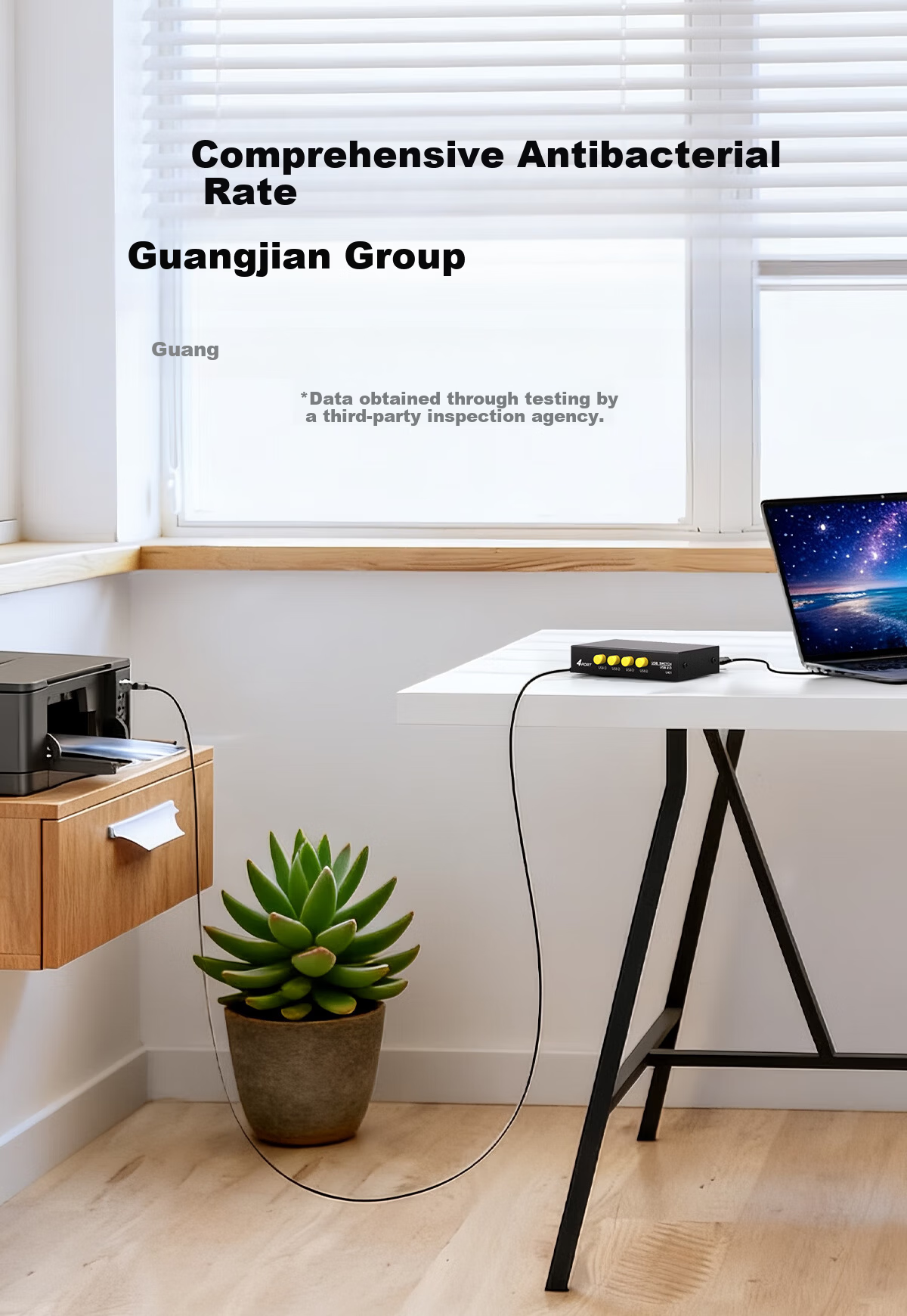 Color Printer Sharing Switch USB 2-in-1 Out Splitter Office Computer Converter Sharing Device 9