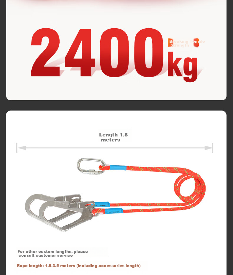 Gorm Five-Point Safety Harness National Standard Safety Rope Full-Body Double Hook TE Double Large Hook 1.8m for High-Altitude Work 17