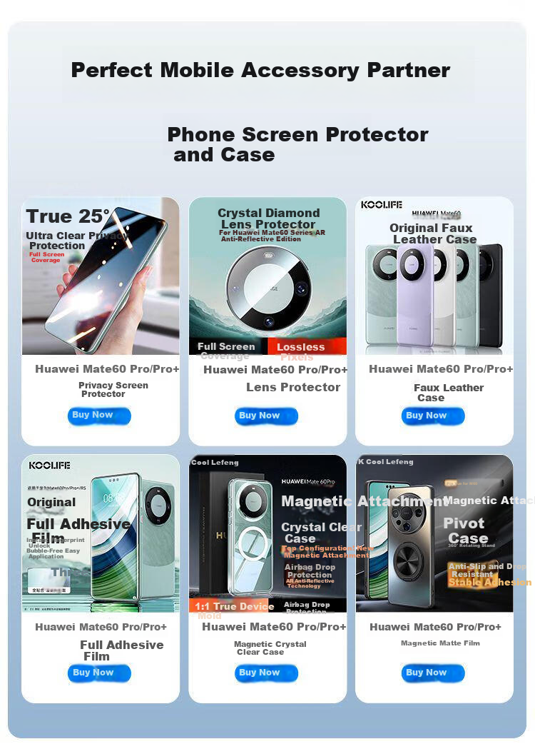 Coollefun [Two Pieces] Huawei Mate60 Pro Lens Protector Film Huawei Mate60 Pro+ Lezhen Edition Rear Camera Lens Ring Protective HD Glass Film 1