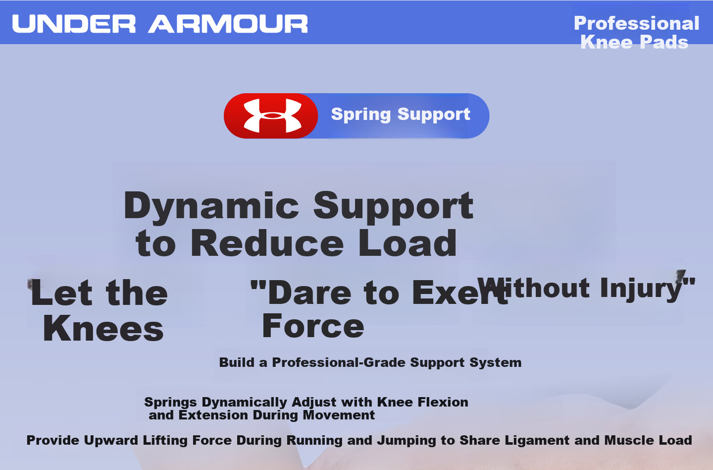 Under Armour Knee Brace Sports Meniscus Summer Professional Mountaineering Basketball Football Badminton Running Cycling Jump Rope Arthritis Support 16