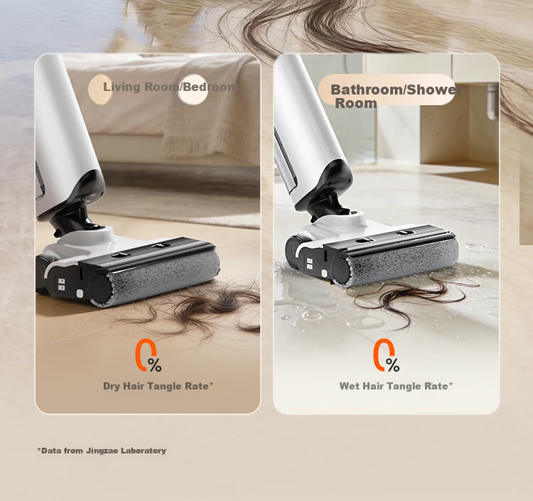 JD Jingzao Little Orca Plus Floor Washer 21KPa Suction 100℃ Hot Water Cleaning Wireless 3-in-1 Home Mop Vacuum Self-Cleaning Floor Cleaner Mother's Day Gift for Mom 6