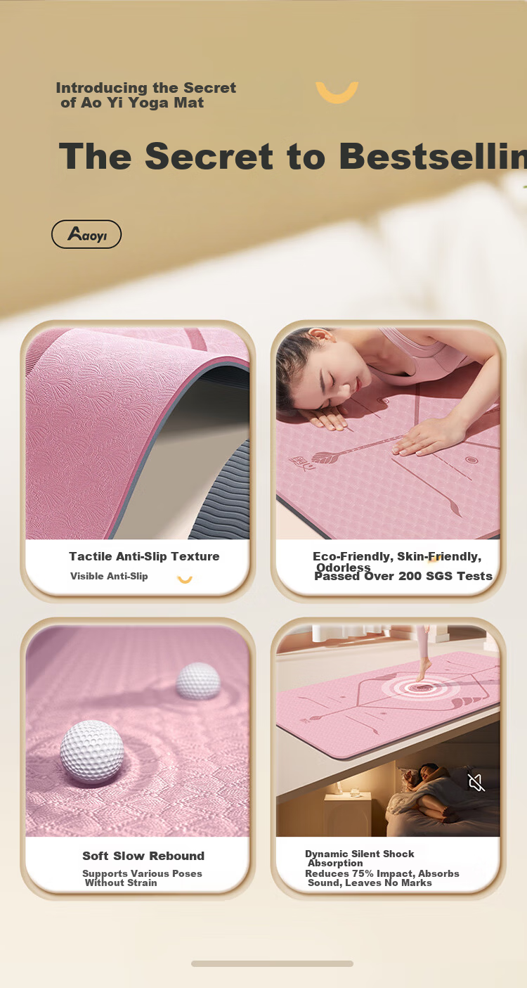 Aoyi Yoga Mat Women's Thickened Home Use Soundproof Shockproof Non-Slip Mat 2