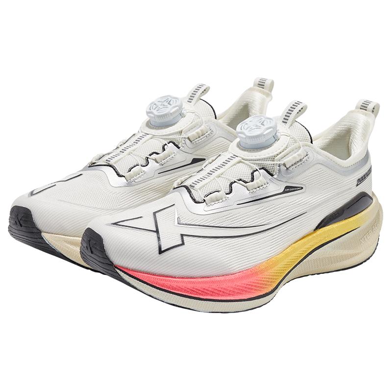 XTEP Kids Boys 2000 Kilometers 2nd Generation Upgraded Marathon Running Shoes Sail White/Silver Size 38