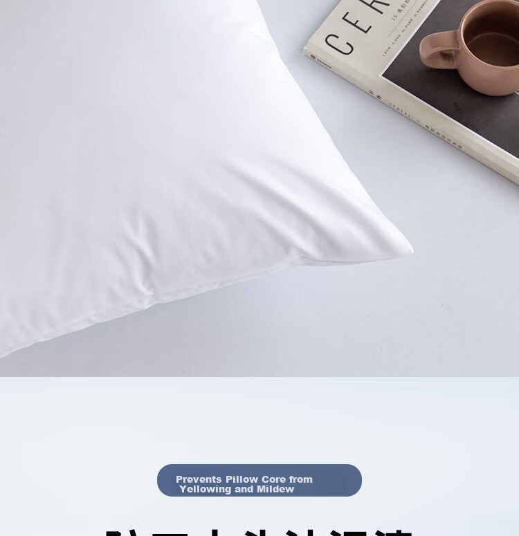 Yuan Life Pillowcase Set of 2 Hotel Anti-Static Pillow Covers White 48*74cm 3