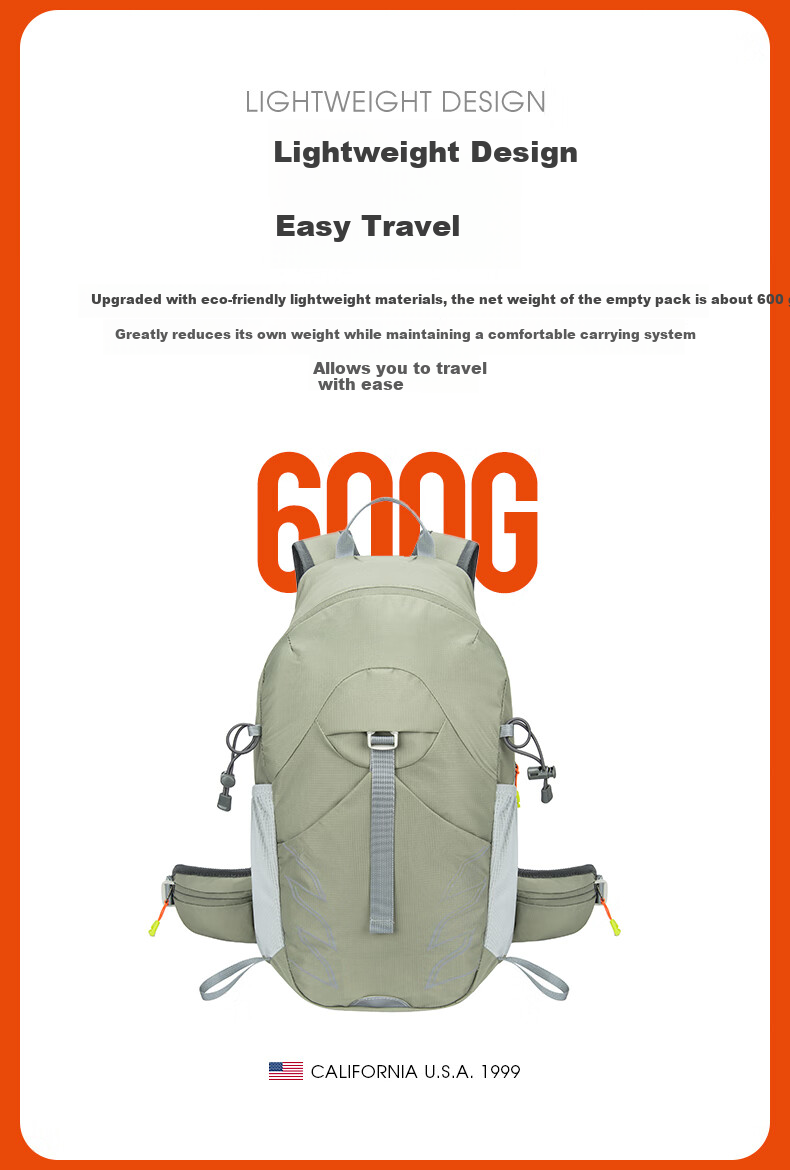 TFO 7th Generation Airborne Suspension Hiking Backpack Outdoor Double Shoulder Hiking Bag B9202434 Khaki 20L 2
