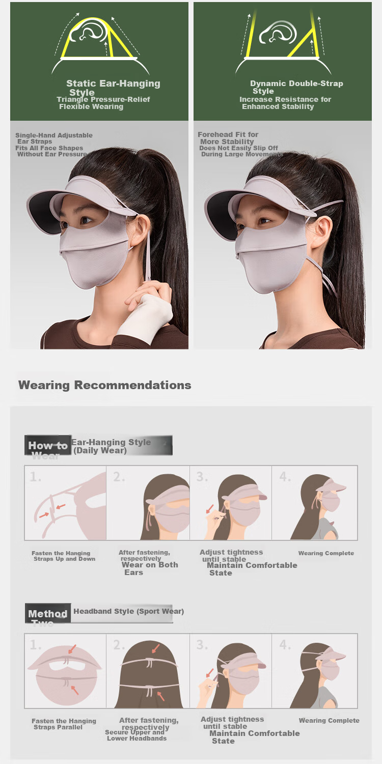 Beneunder Autumn Winter Sun Protection Moisturizing Cycling Face Mask Windproof Visor Face Bikini High-Value Women's Brown 16