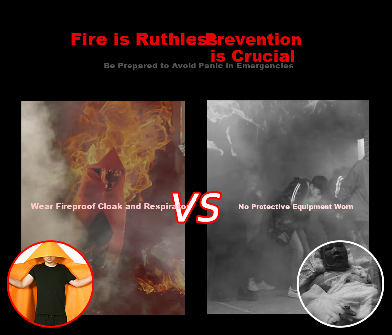 ZHONG JIA WO AN Fireproof Cloak Household Fire Escape Fire Blanket Kitchen High-Temperature Resistant Silicone Fire Extinguishing Blanket Emergency Escape Equipment 17