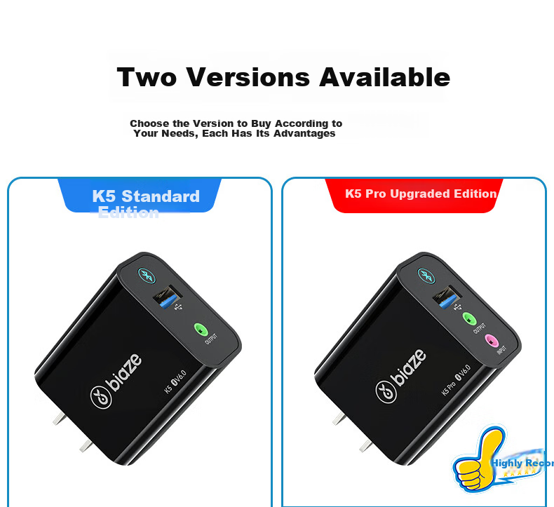 BIAZE Bluetooth Receiver 6.0 Adapter to USB Drive Speaker AUX for Vintage Amplifier Headphones Lossless Wireless Transmitter for Desktop Laptop TV Audio Module 6