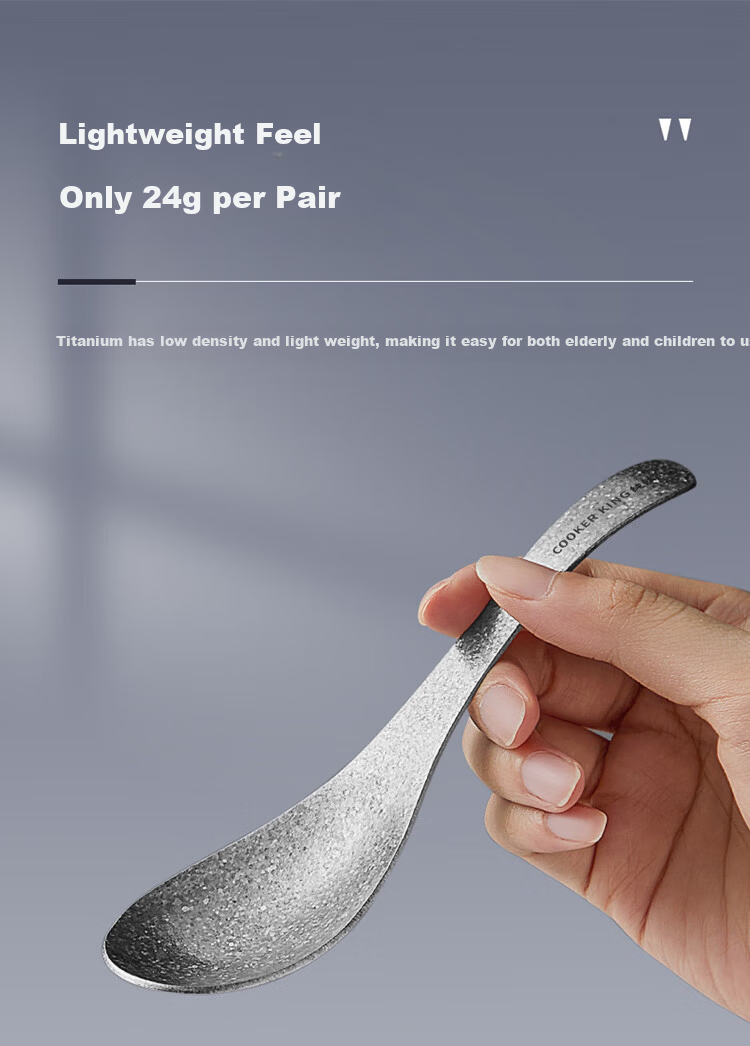 Chuida Huang Pure Titanium Crystal Spoon Dining Spoon Antibacterial Durable Healthy Soup Spoon for Children and Babies 7