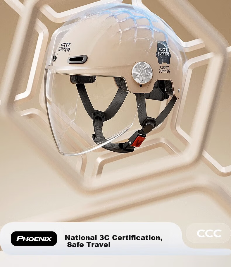 Phoenix Basic TK02 New National Standard 3C Certified Electric Vehicle Helmet Ice Crystal Blue Unisex Summer Motorcycle Scooter Half Helmet Riding Safety Cap One Size 8