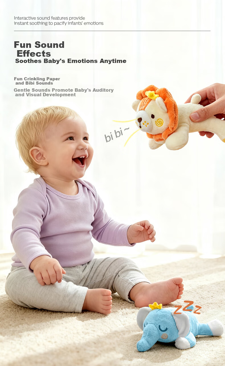 AVENT Philips Soothing Plush Hand Puppet Pacifier Clip Doll 0-1 Year Old Comfort Toy Cute Little Lion 4