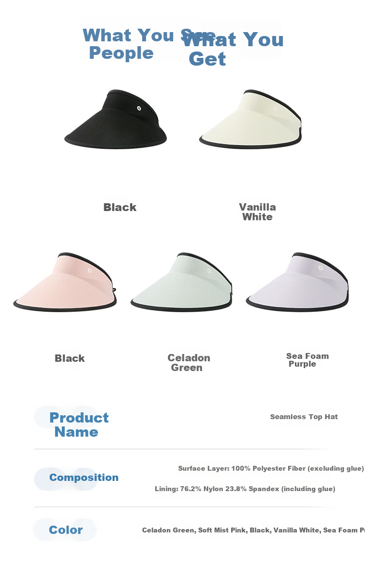 Zhenxiang Women's Spring Summer Colorblock Breathable Sunshade Open-Top Hat UV Protection Sports Cap Gift K805 8