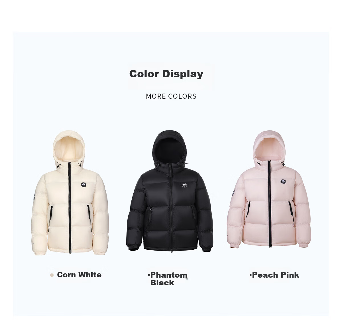 Panda Camel Series Bubble Duck Down Jacket Unisex Autumn Winter Warm Fluffy Puffer Coat 9844 White M 16