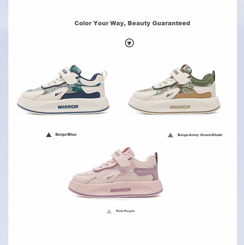 Warrior Boys Soft Sole Casual Sneakers Spring Autumn Children's Sports Shoes WZ-1746 Beige/Blue Size 33 1