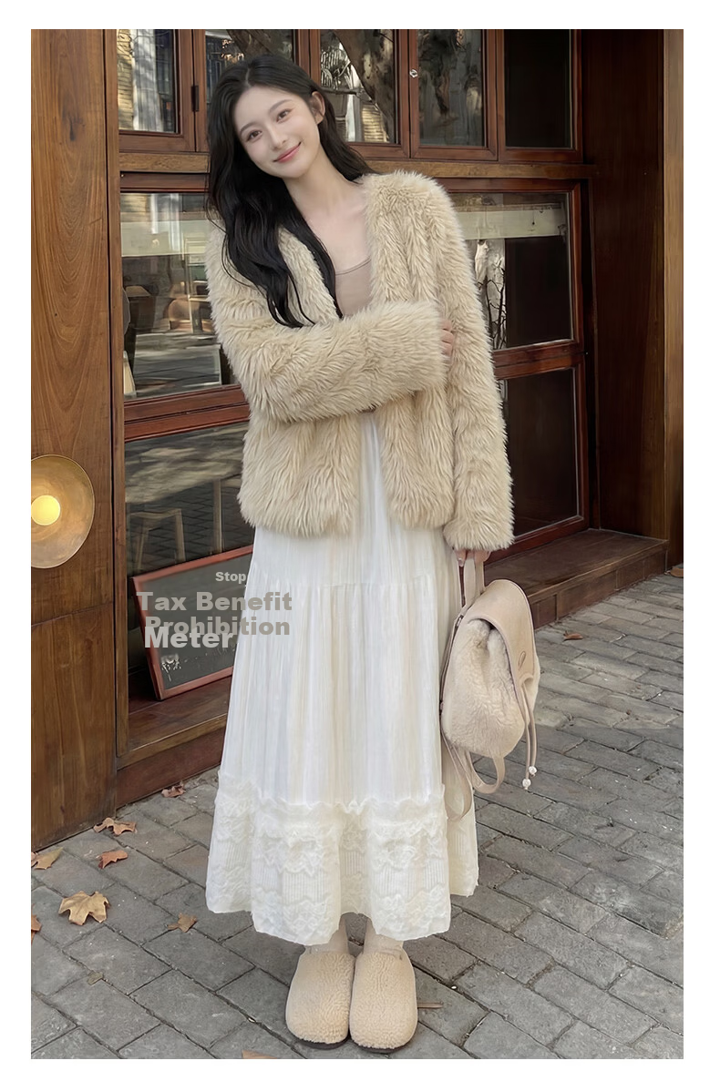 Langsha Plush Accordion Pleated Skirt Sweet Elegant Lace Splice Skirt 2026 Early Spring New Gentle Fairy Cake Skirt 13