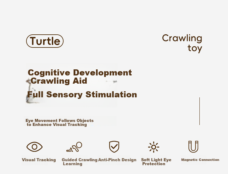 Aojia Baby Toy Crawling and Head Lifting Training 0-6 Months Learning to Crawl Guide for Children 0-1 Year Old Infant Large Turtle 3