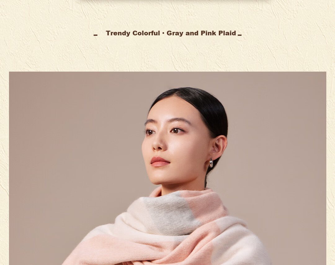 Shanghai Story [Upgraded High-Count Dense Thickened] New Pure Wool Plaid Scarf Gift for Mom New Year Birthday Gift for Girlfriend 14
