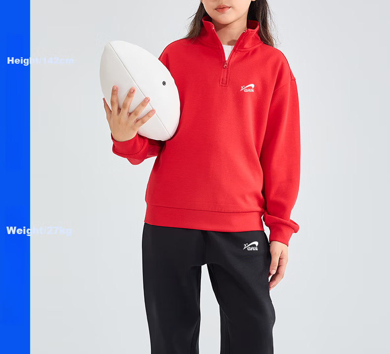 Guirenniao Boys' National Trend Sportswear Set, Youth Two-Piece Outfit, Children's Spring And Autumn Clothing, for Older Kids' Spring Wear 16