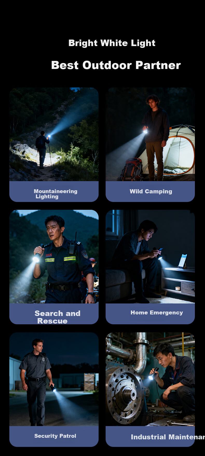 PHILIPS Ultra-Bright High-Intensity Flashlight with Five Color Light Sources, Long Battery Life, Outdoor Magnetic Camping Rechargeable Portable Home-Specific 5188 5
