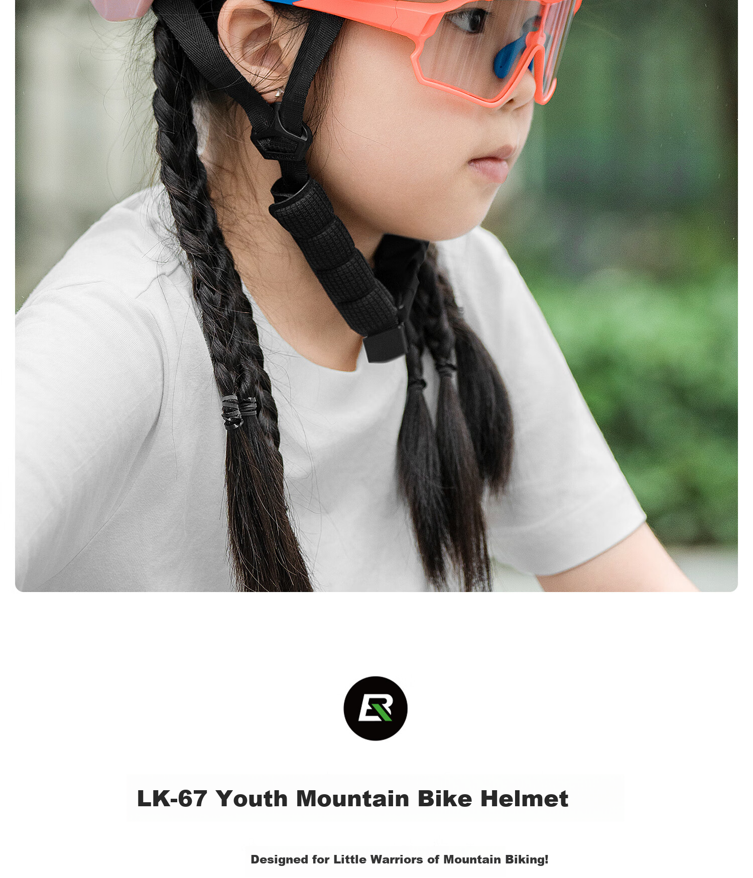Rockbros Youth Mountain Bike Helmet Kids Roller Skating Scooter Bicycle Student Safety Helmet Unisex White 2