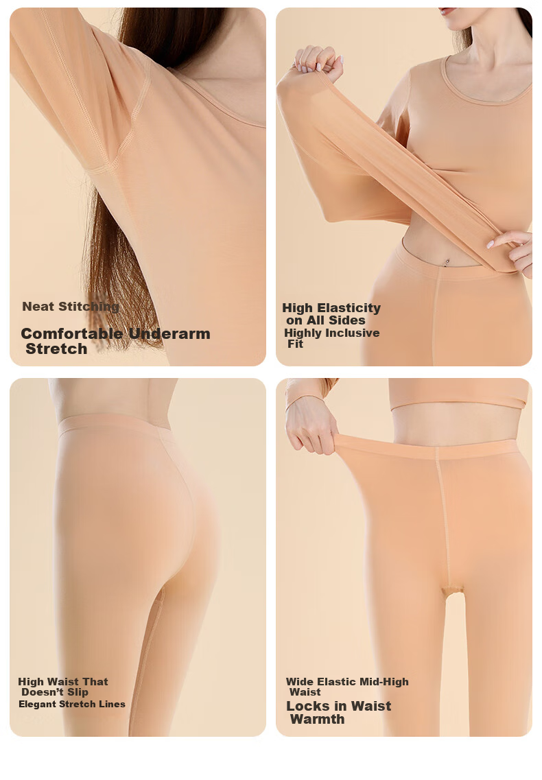 Urban Beauty Hyaluronic Acid Moisturizing Thermal Underwear Set for Women Autumn Modal Cotton Seamless Base Layer 2025 New Edition 12