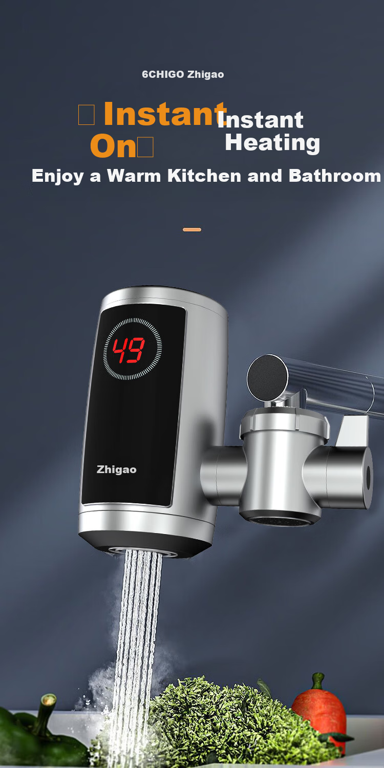 CHIGO Electric Instant Hot Water Faucet, No Installation, Fast Heating, Kitchen Hot and Cold Water Heater, Instant Electric Water Heater ZG-KBJ32 Plug-in Model 2