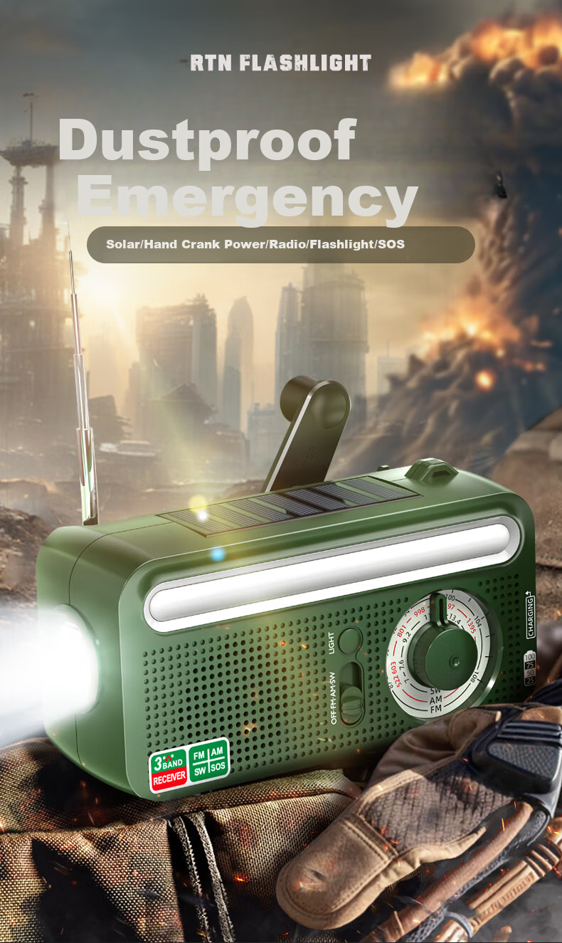 SHENYU Hand Crank Generator Radio Flashlight Multifunctional Emergency Outdoor Solar Charging Equipment Lighting Lamp 2