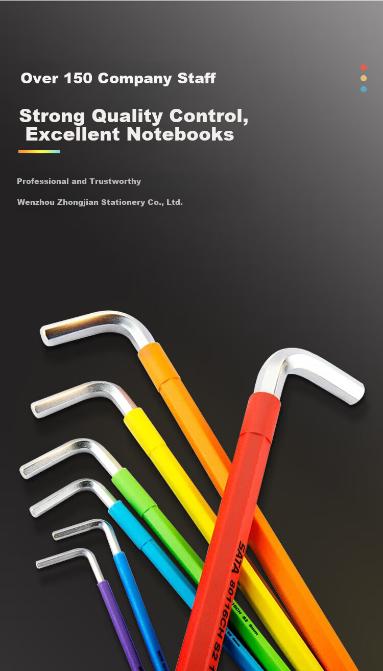 SATA Rainbow Series 9-Piece Extra Long Ball End Hex Key Wrench Set 1.5-10MM 09101CH 5