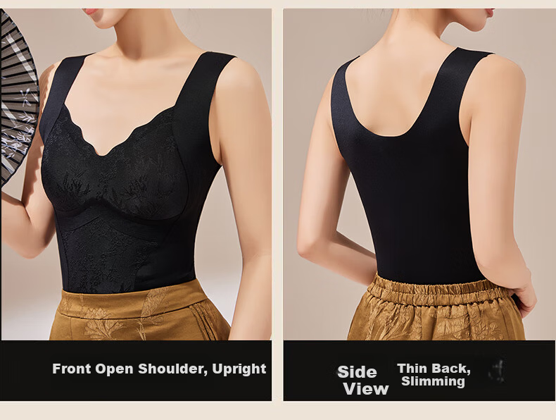 Herbal Original Warm Vest with Chest Pad for Women New Chinese Style National Wind 10A Antibacterial Camellia Fragrance Ginger Essence Shaping Heated 11