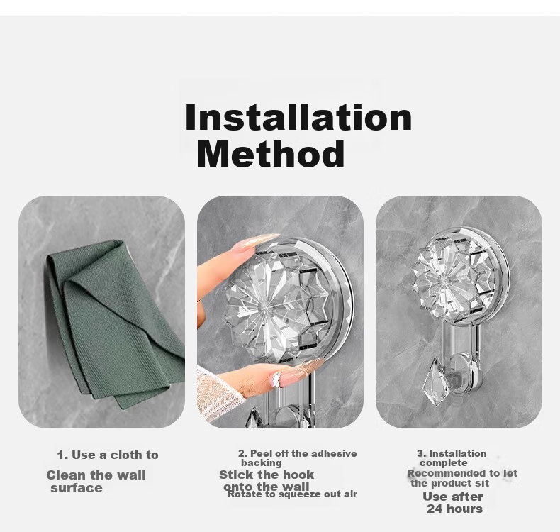 Bahainiao Vacuum Suction Cup Hook, No Drilling Required, Strong Load-Bearing, Bathroom Adhesive Hook, Door-Back Wall-Mounted Kitchen Hook 13