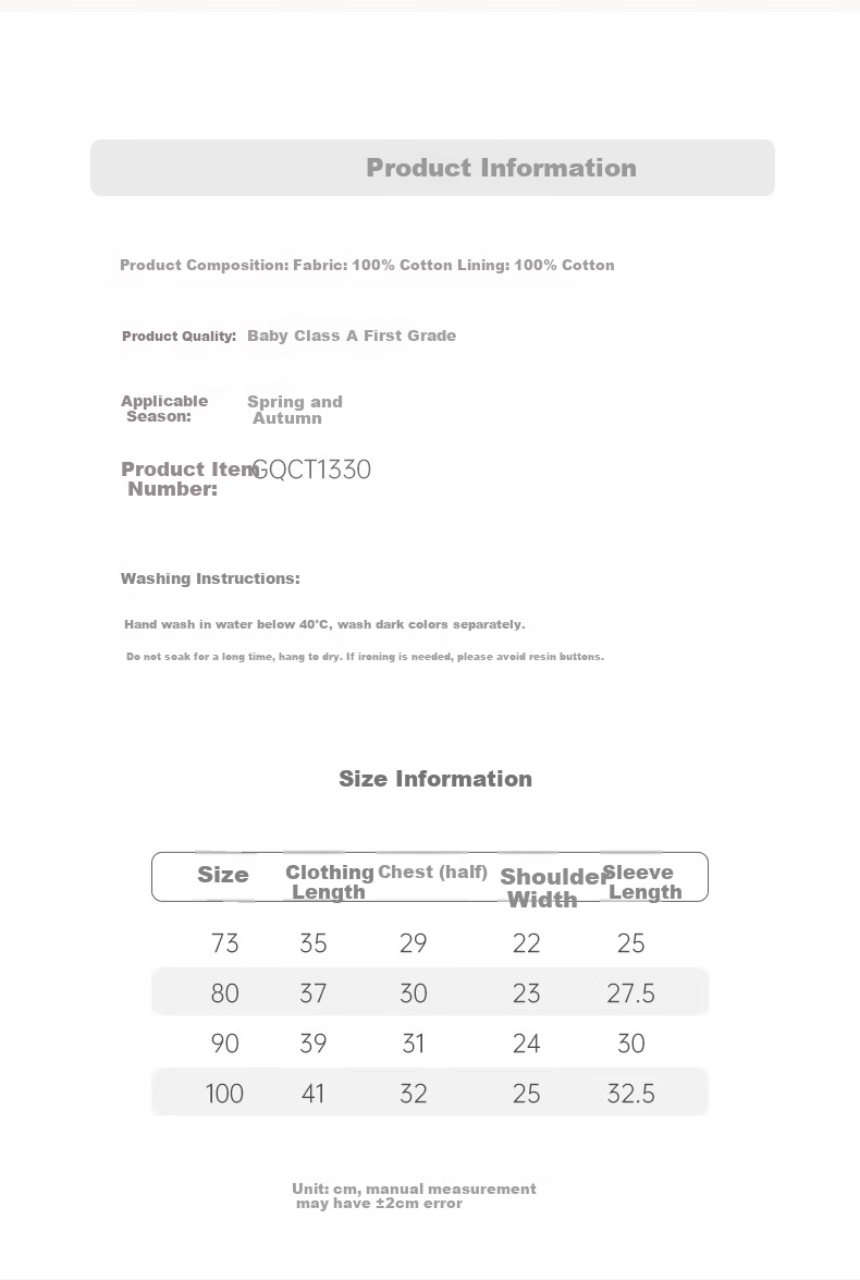 Guaiqi Bear Reversible Cotton Long Sleeve Cardigan Jacket for Boys and Girls Baby Spring Autumn Infant Outerwear Stylish 8