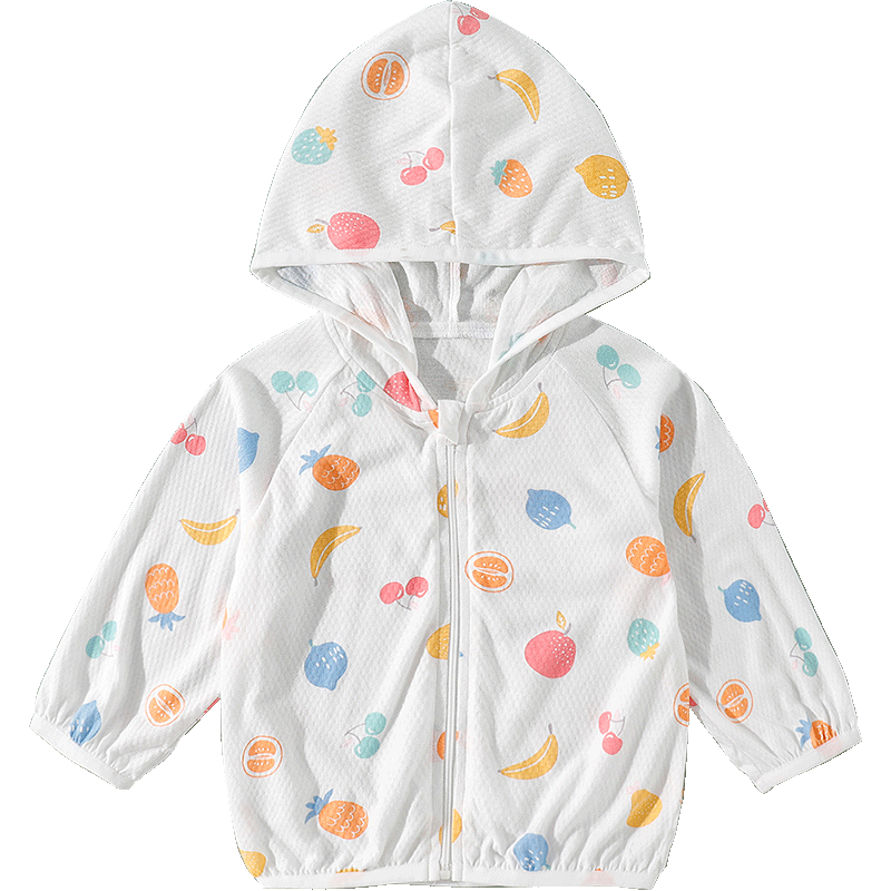 Yishuanger Baby Sun Protection Clothing, Summer Thin Breathable Air Conditioning Shirt for Boys And Girls, Ice Silk Jacket, Small Car Design, Size 130