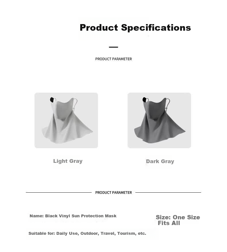 Nanjiren Women's Summer Sun Protection Face and Neck Mask Outdoor Driving Cycling Sun Shield Mask Dark Gray 5