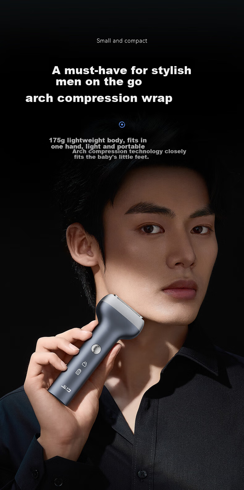 Superman Hangyang High-End Series High-Power Electric Shaver Reciprocating Small Hammer Full Body Washable Razor Type-C Fast Charging HS936 13