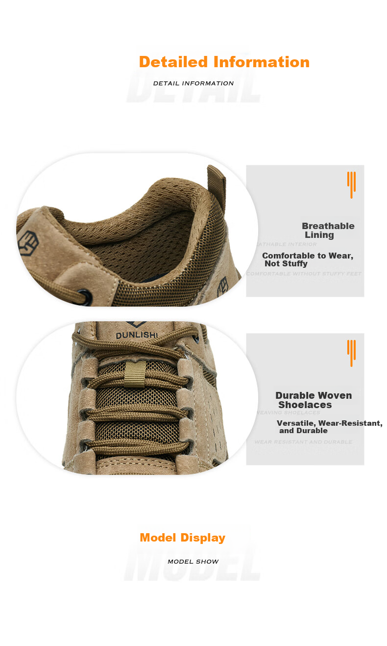 Dunlishi Steel Toe Safety Shoes Men Anti-Smash Anti-Puncture Work Shoes Women Comfortable Durable Protective Construction Shoes 0052 Khaki All-Season Size 37 11
