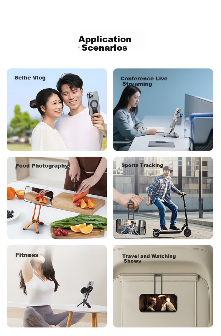 Ulanzi MA57 Carabiner Magsafe Phone Holder Portable Photography Tripod Compatible with iPhone Apple Android Desktop Selfie Stick 9