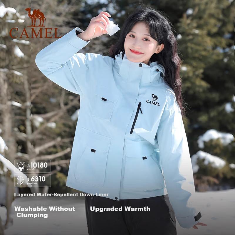 CAMEL [Rongyan] Outdoor Waterproof Down Liner Three-Proof Easy-Clean Cold-Resistant Warm Mountaineering Jacket M