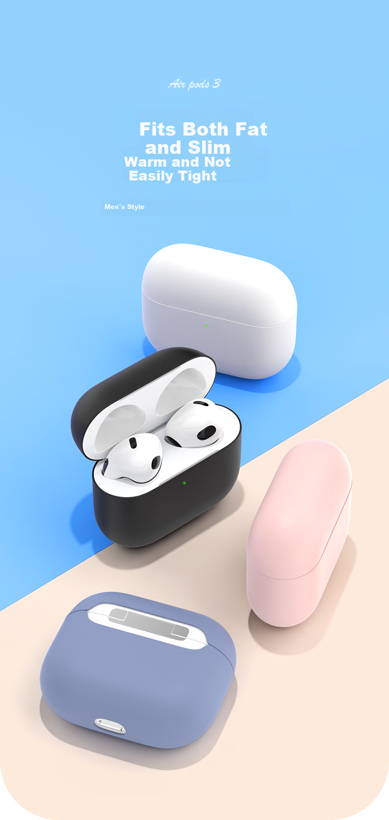 CangHua AirPods 3 Case, Transparent Shockproof Anti-Dust Soft Shell for Apple Bluetooth Earphones [With Lanyard] 1