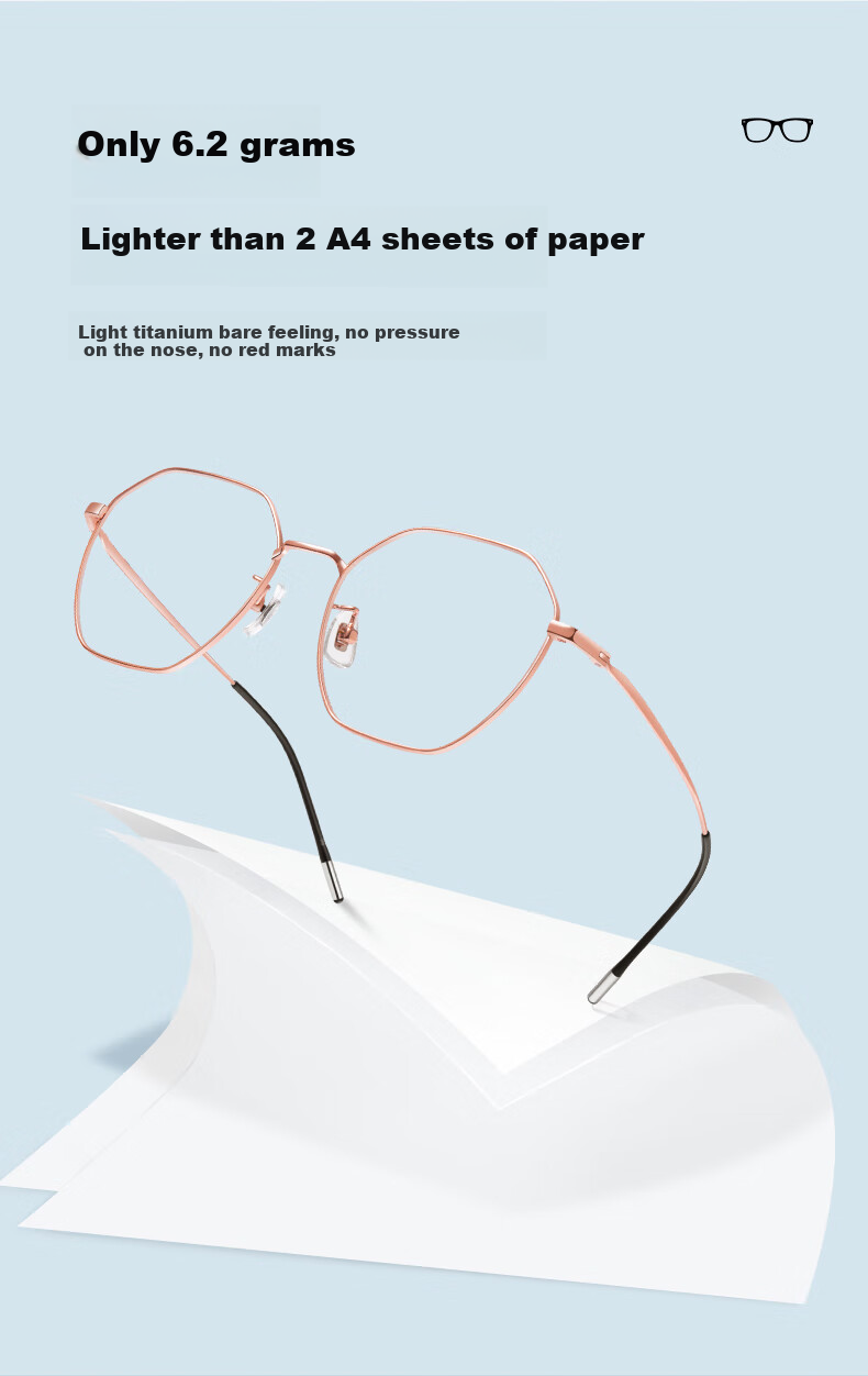 LOHO Ultra-Light 6g Beta Titanium Pure Titanium Eyeglass Frames for Women, Anti-Blue Light Radiation, Prescription Available, Zeiss Lenses, Anti-Fatigue for Me 3