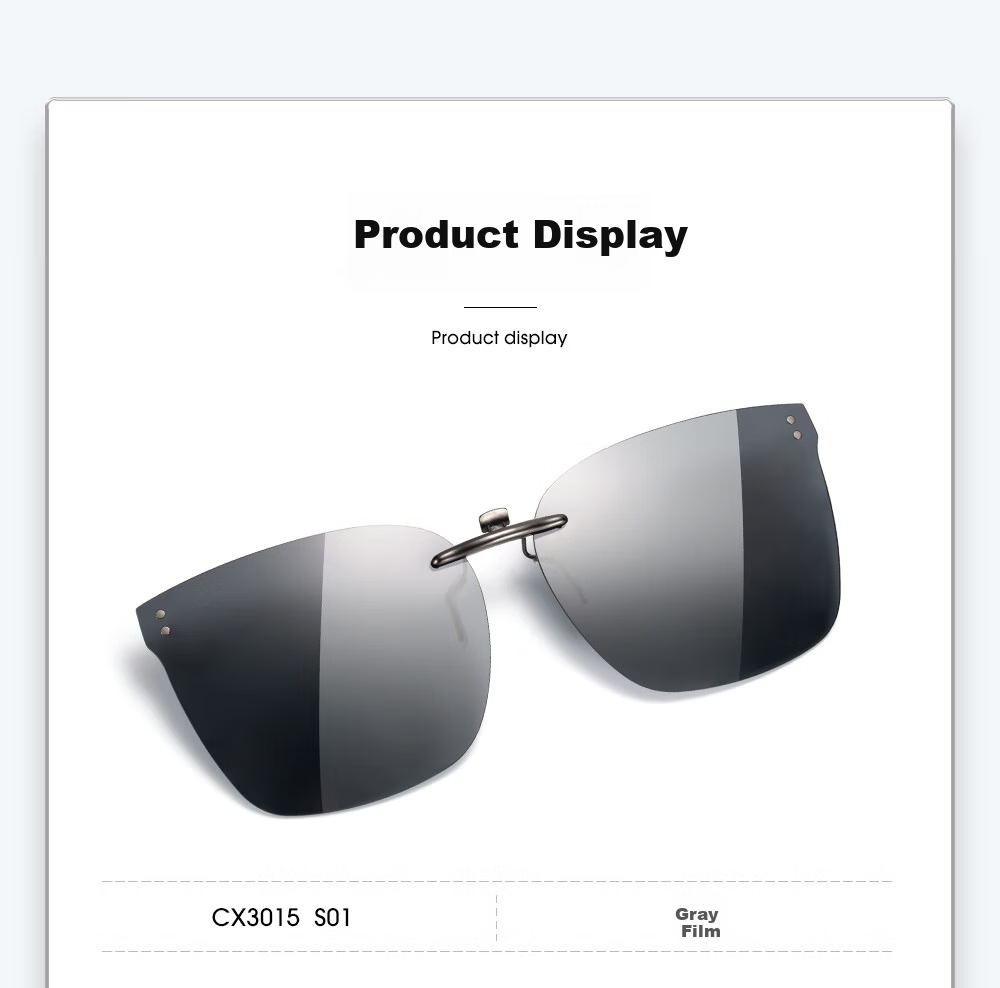 CAXMAN Clip-On Polarized Prescription Sunglasses for Men and Women, Lightweight Square Driving Glasses, UV Protection and Sunshade 20
