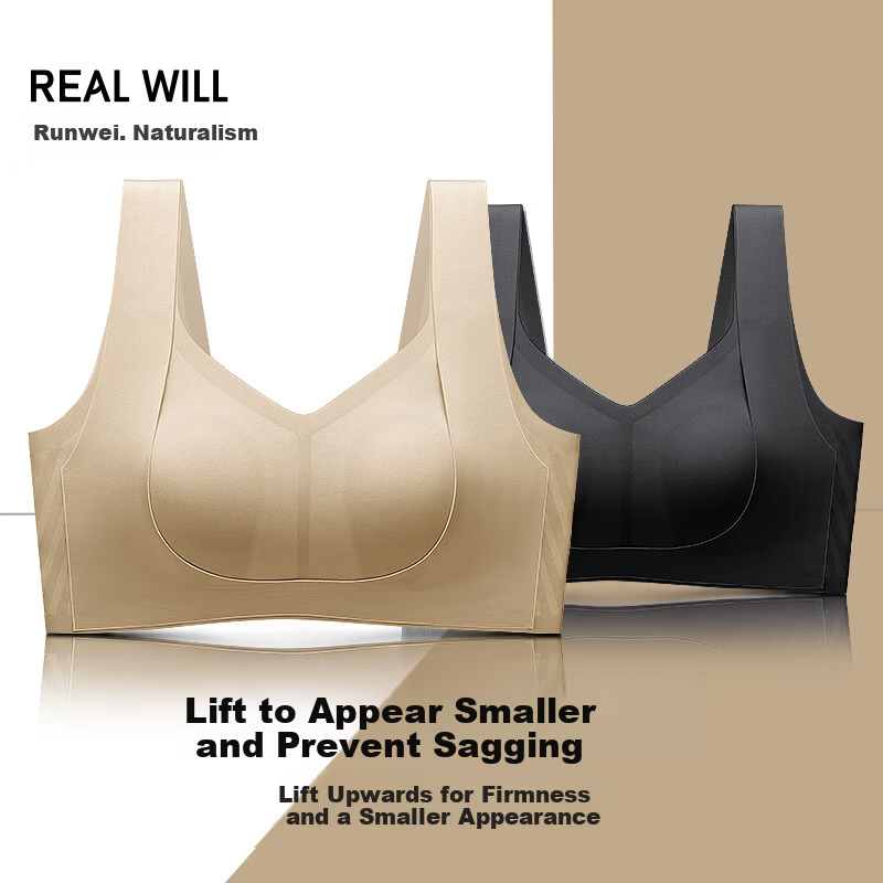 Runwei Lifting Bra for Women Large Bust Minimizing Seamless Anti-Sagging Side Support Invisible Foundation Liquid Bra Bestseller