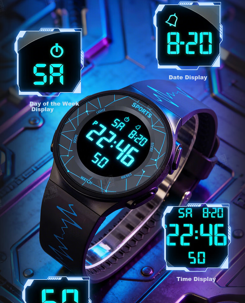 HUGE Korean Style Simple Digital Watch for Men Women Students Kids Youth Sports Colorful Waterproof Couple Wristwatch 6
