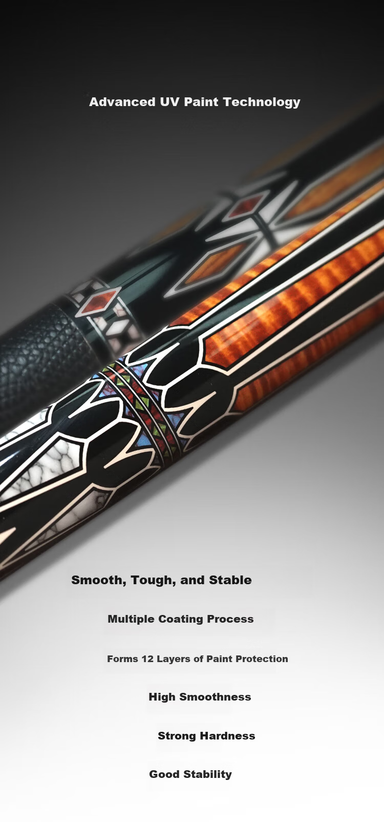 Dafuni Billiard Cue Chinese and American 8-Ball 9-Ball Table Cue Detachable Large Head Maple Cue Governor Series G2 4