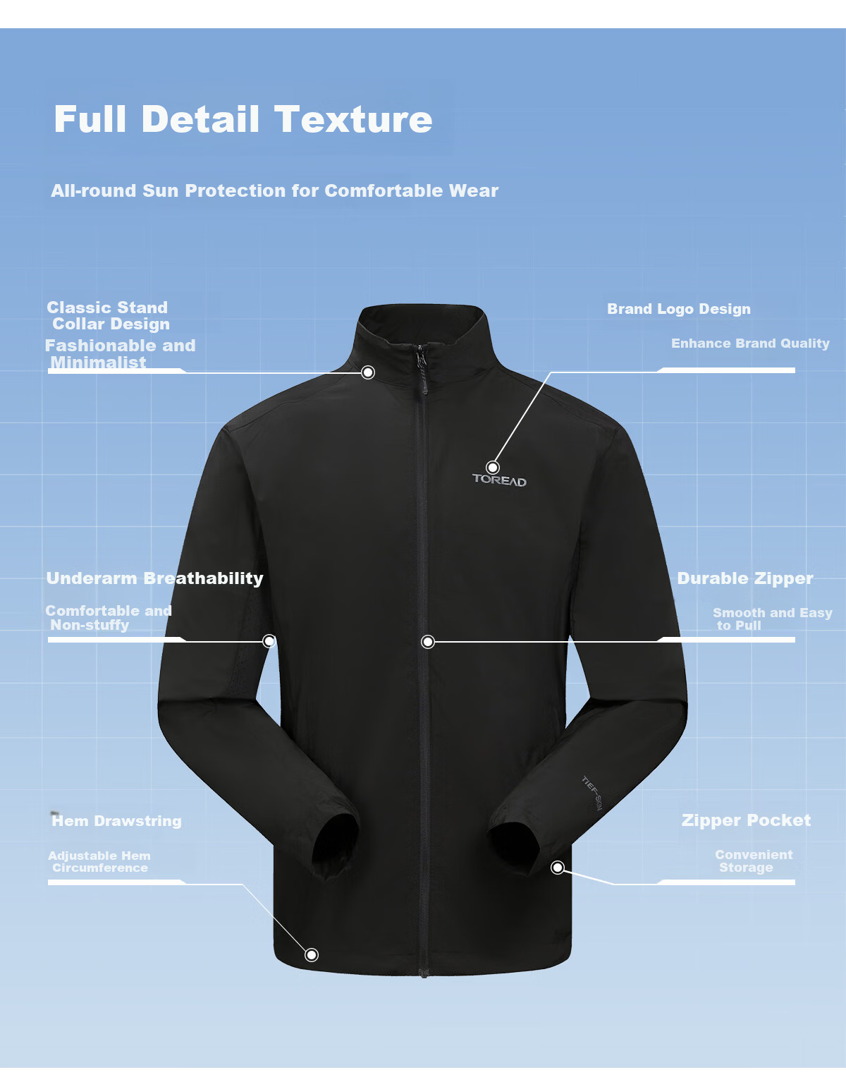 TOREAD Men's Sunscreen Jacket 2026 New UV Protection UPF50+ Breathable Outdoor Sun Protection Coat TAZZBO81700 5