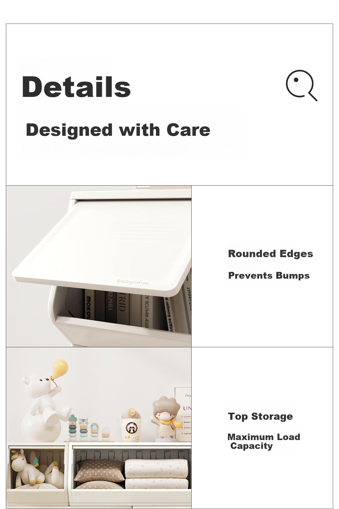 BabyViva DIY Stackable Storage Cabinet Children's Toy Storage Rack Living Room Snack Cabinet Bedroom Bookshelf Small Organizer 29