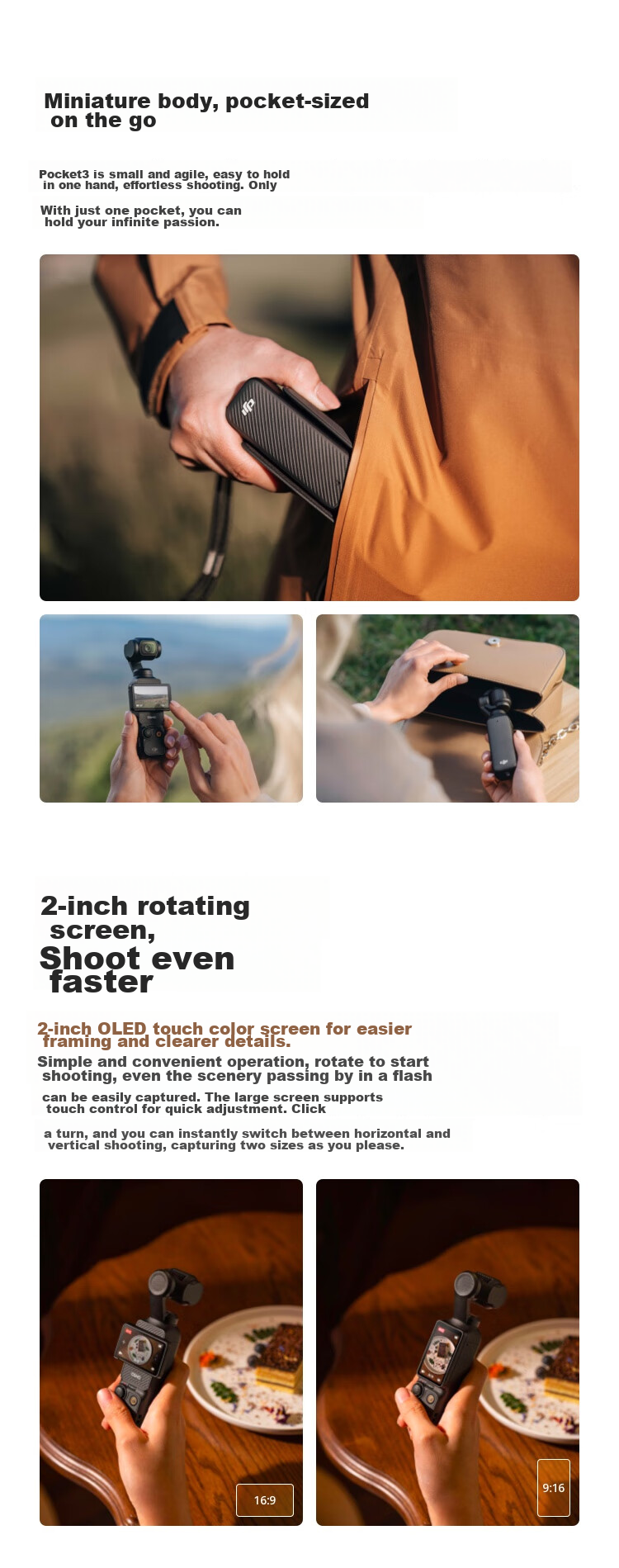 DJI Osmo Pocket 3 All-In Kit, 1-Inch Pocket Gimbal Camera, OP Lingmou Handheld Digital Camera, Travel Vlog, Portable Beauty Camera 7